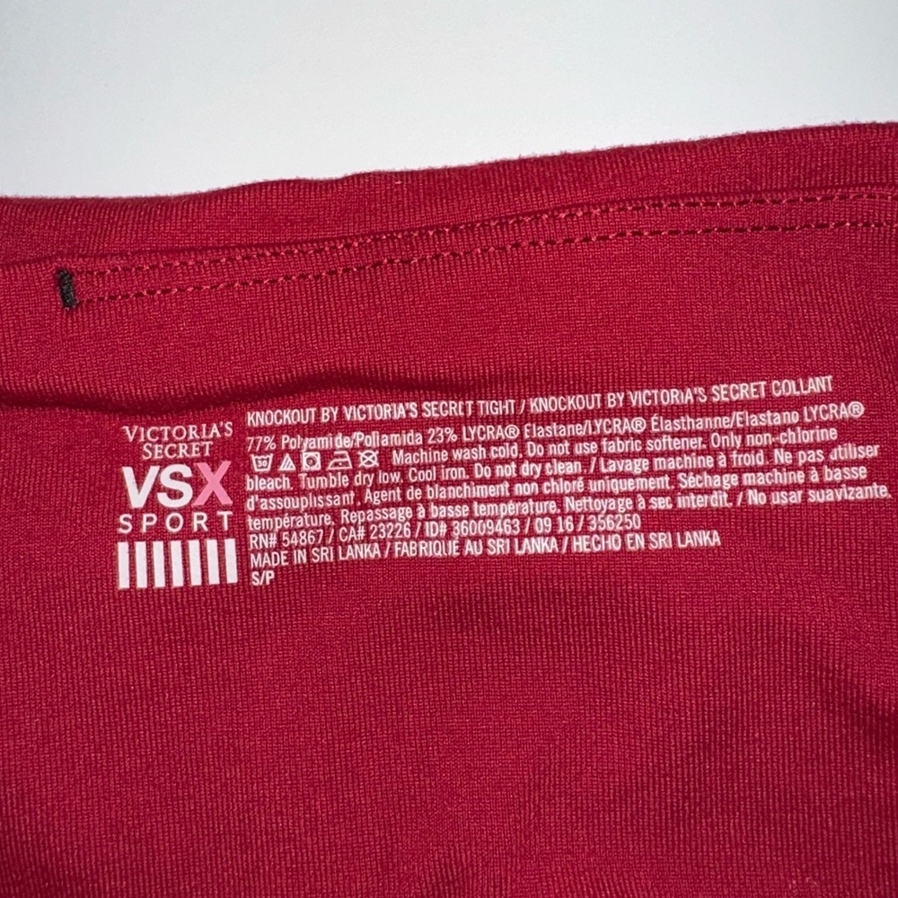 Victoria’s Secret Knockout Tight Leggings Women’s Small Pink Red Pockets - Picture 3 of 7